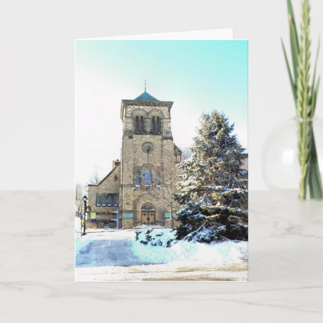 Cartão De Festividades Primeira igreja paroquial em Plymouth, MÃES (Frente)