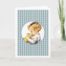 Primeira Páscoa do bebê. Vintage Baby with Ducking