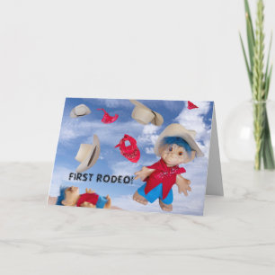 Cartão De Festividades PRIMEIRO aniversário Convidar cowboy PERSONALIZAR