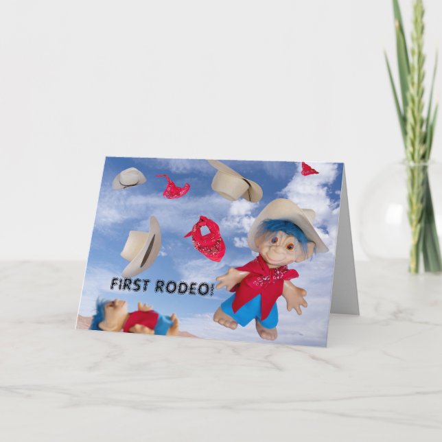Cartão De Festividades PRIMEIRO aniversário Convidar cowboy PERSONALIZAR (Frente)