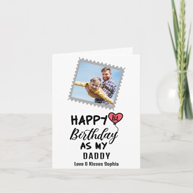 Cartão De Festividades Primeiro aniversario feliz como minha foto persona (Frente)
