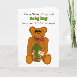 Cartão De Festividades Primeiro bebé do Special de Beary do Natal