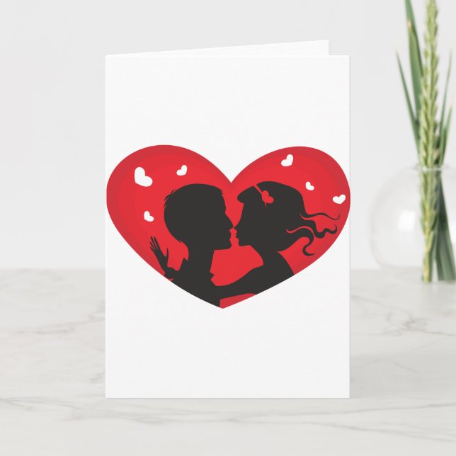 Cartão De Festividades Primeiro Beijo (Frente)