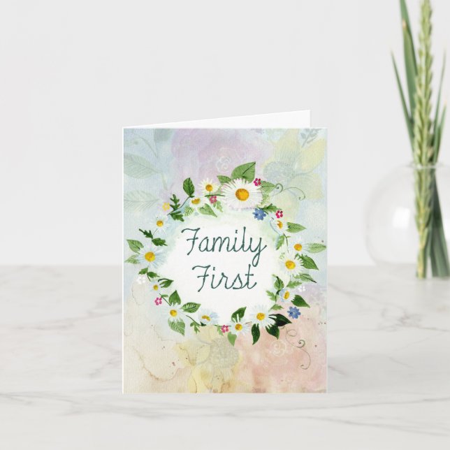 Cartão De Festividades Primeiro Círculo Familiar de Visitas (Frente)