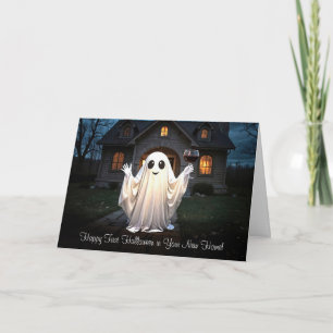 Cartão De Festividades Primeiro Dia das Bruxas em Nova Casa Ghost Wine