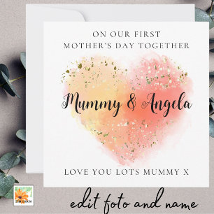Cartão De Festividades Primeiro Dia de as mães Melhor Amigos Coração de L
