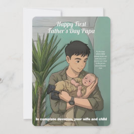 Cartão De Festividades Primeiro Dia dos Pais Estilo Anime Caprichoso