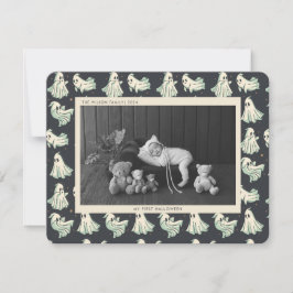 Cartão De Festividades Primeiro Halloween do Bebê Foto Assustadora do Beb