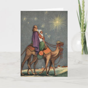 Cartão De Festividades Primeiro Natal Antigo Viajar para Belém