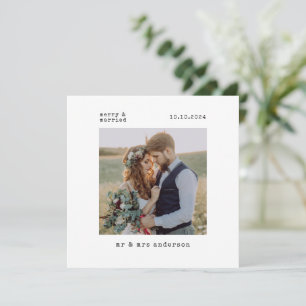 Cartão De Festividades Primeiro Natal Casados Foto de Casamento Feliz