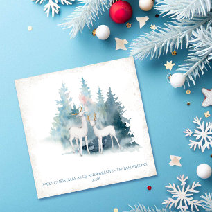 Cartão De Festividades Primeiro Natal como Avós da Floresta