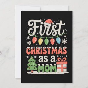 Cartão De Festividades Primeiro Natal como Papai Nova Mamãe 1º Natal