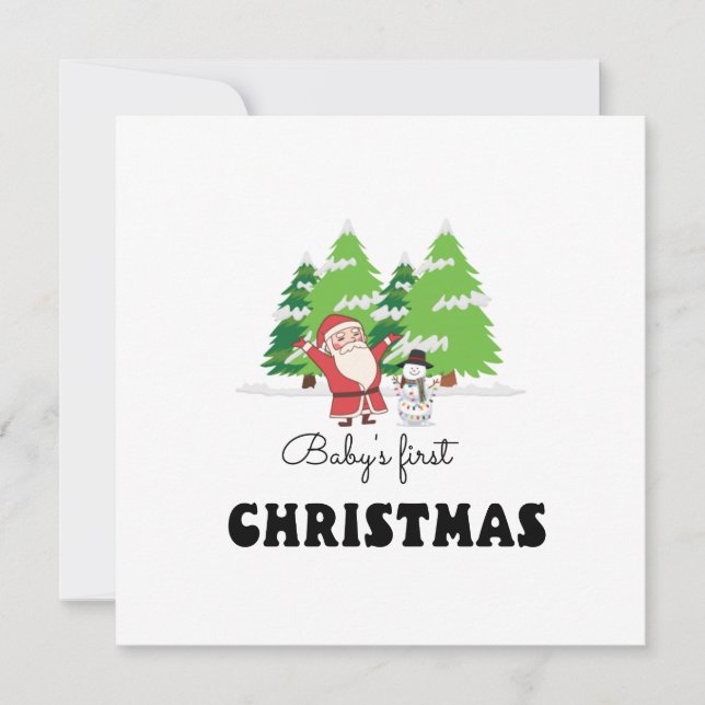 Cartão De Festividades Primeiro Natal do Bebê (Frente)