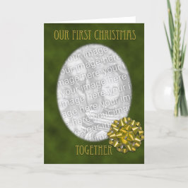 Cartão De Festividades Primeiro Natal Junto com o Arco