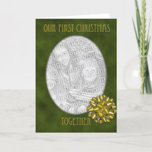 Cartão De Festividades Primeiro Natal Junto com o Arco