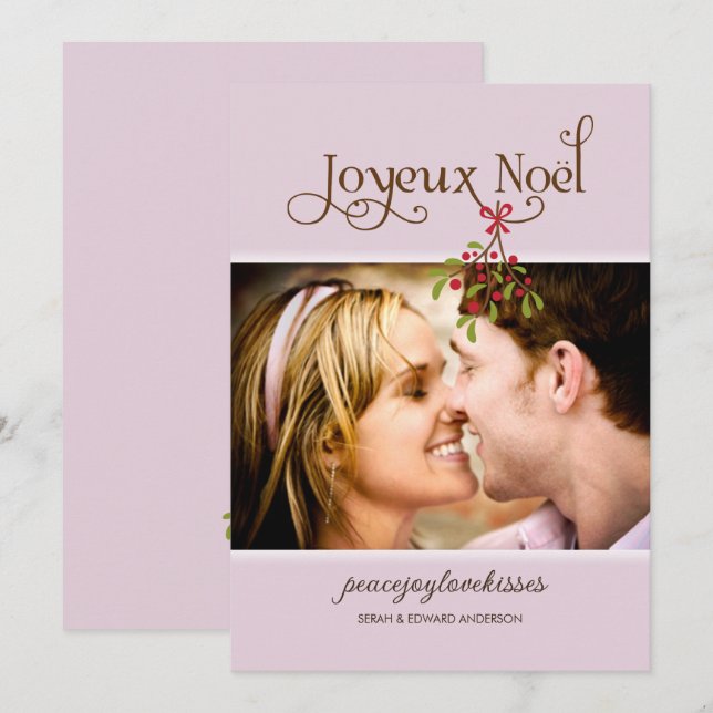 Cartão De Festividades Primeiro Natal sob a Foto de Férias do Visco (Frente/Verso)