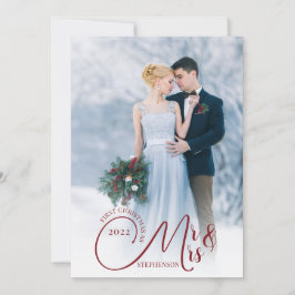 Cartão De Festividades Primeiro Natal Sr. e Sra. 2 Foto de Vossa Saudação