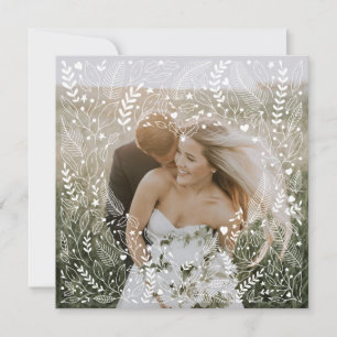 Cartão De Festividades Primeiro Natal Sr. e Sra. Doodle Floral Heart