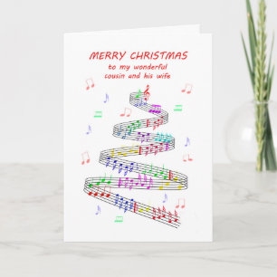 Cartão De Festividades Primo e sua Esposa Planilha Música Natal