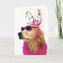 Cartão De Festividades Princesa da páscoa do golden retriever