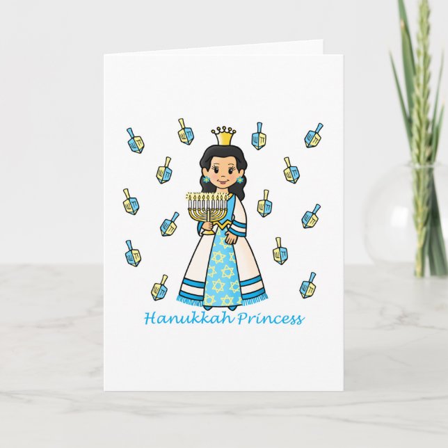 Cartão De Festividades Princesa de Hanukkah (Frente)