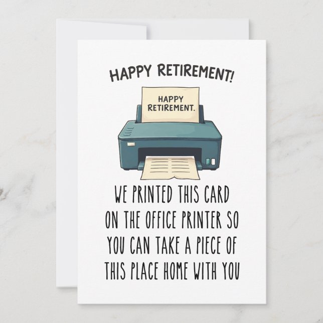 Cartão De Festividades Printable Retirement Card, Funny Retirement Gift (Frente)