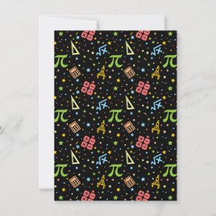Cartão De Festividades Professor de Matemática - Padrão de Símbolos Matem