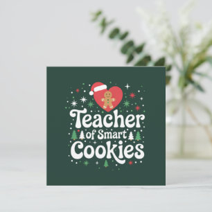 Cartão De Festividades Professor de Natal de Biscoitos Inteligentes