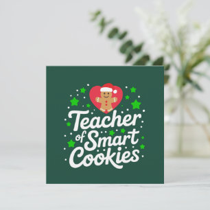 Cartão De Festividades Professor de Natal de Biscoitos Inteligentes Vida 