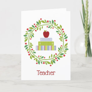 Cartão De Festividades Professores Wreath Christmas