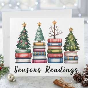 Cartão De Festividades Projeto do Livro de Leituras de Natal Pilha de Árv