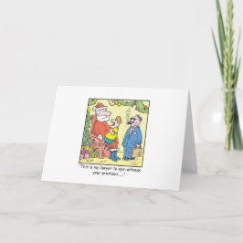 Cartão De Festividades Promessas de Papais noeis de Cartoons de Natal