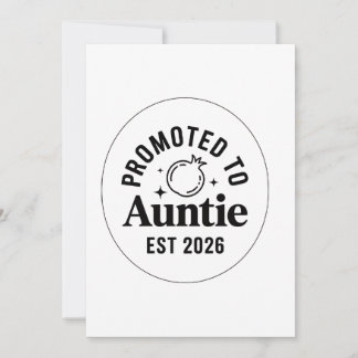 Cartão De Festividades Promoted to Auntie Est 2026, New Aunt Announcement