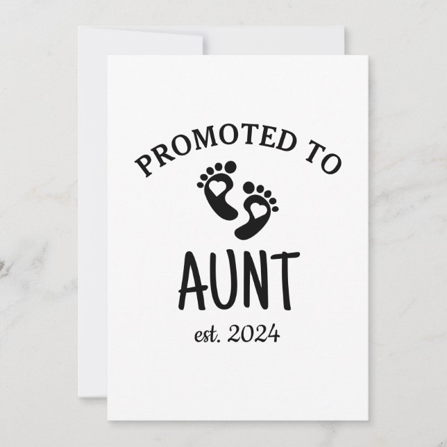 Cartão De Festividades Promovido a tia/titia cardíaca a ser (Frente)