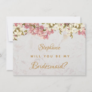 Cartão De Festividades Proposta de Damas de Honra Floral Orquídea Rosa Má