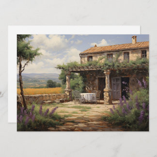 Cartão De Festividades Provence French Country Château Art Flat Card