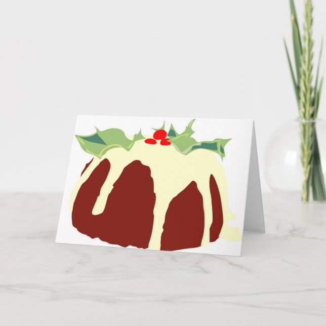 Cartão De Festividades Pudim de Natal (Frente)