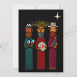 Cartão De Festividades Puerto Rican Three Wise Men – Parranda