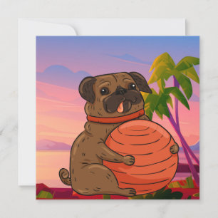 Cartão De Festividades Pug