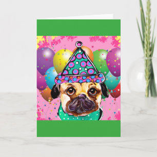 Cartão De Festividades Pug