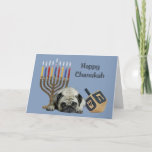 Cartão De Festividades Pug Chanukah Card Menorah Dreidel<br><div class="desc">Lembrar a família e os amigos durante a temporada de Chanukah é uma maneira maravilhosa de manter contato com as pessoas que você ama e se importa. Criei com amor e cuidado estes cartões Chanukah para cães e tenho a certeza de que qualquer pessoa que ame cães ficará encantada em...</div>