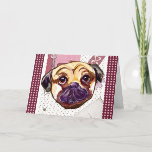 CARTÃO DE FESTIVIDADES PUG DO DIA DOS NAMORADOS