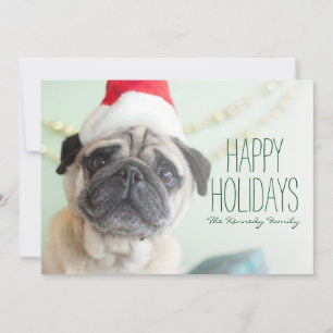 Cartão De Festividades Pug do Xmas