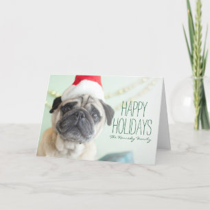 Cartão De Festividades Pug do Xmas