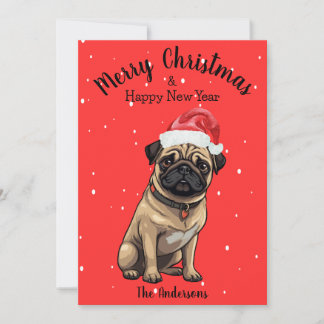 Cartão De Festividades Pug Dog Christmas