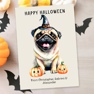 Cartão De Festividades Pug Dog Happy Halloween