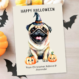 Cartão De Festividades Pug Dog Happy Halloween