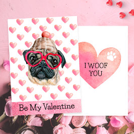Cartão De Festividades Pug Engraçado Eu Te Adoro Cachorro Dia dos Namorad