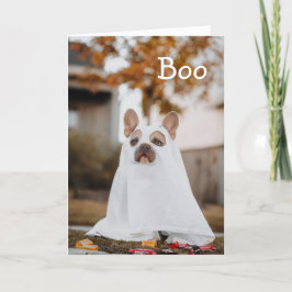 Cartão De Festividades Pug Ghost Dog Halloween Holiday Card