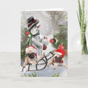 Cartão De Festividades Pug Holiday Fun Cards